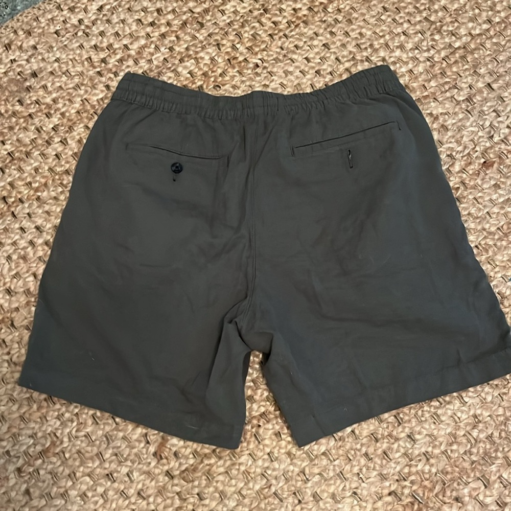 No Boundaries Olive Green Linen Shorts Lightweight Drawstring - Picture 2 of 3